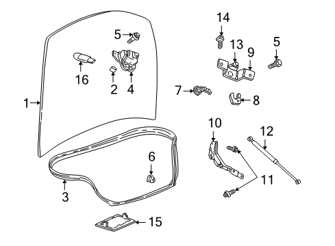 1998 Chrysler Concorde Hinge, Rear Passenger Side Diagram for 4575144AG
