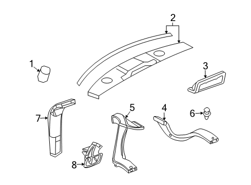 2009 Chrysler Aspen Floor Duct, Driver Side Diagram for 55361441AA
