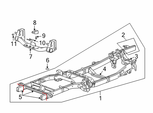 2002 Dodge Ram 1500 Front Crossmember Diagram for 5073586AA