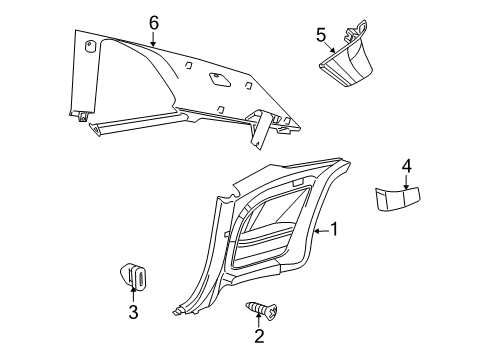 2016 Dodge Challenger Upper Quarter Trim, Rear Driver Side Diagram for 5RP37DX9AE