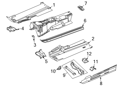 2006 Chrysler Crossfire Front Floor Pan, Driver Side Diagram for 5103157AB