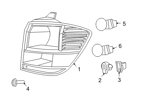 2012 Dodge Journey Combination Lamp, Driver Side Diagram for 68078465AD