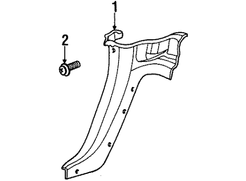 2001 Chrysler Prowler Quarter Trim Screw Diagram for 153341