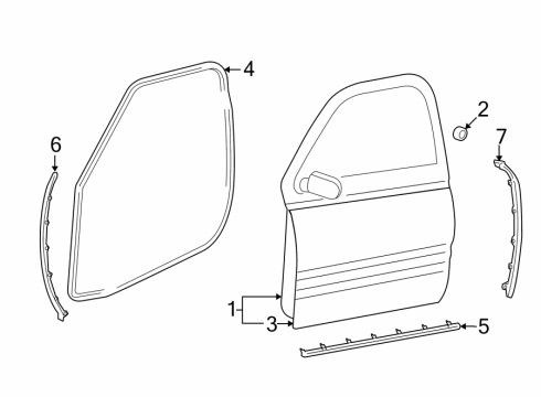 2009 Dodge Ram 1500 Door Shell, Front Passenger Side Diagram for 55277474AB