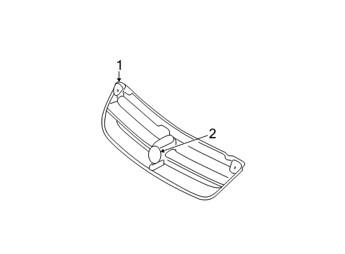 2001 Dodge Neon Grille, Front Diagram for 5114161AA