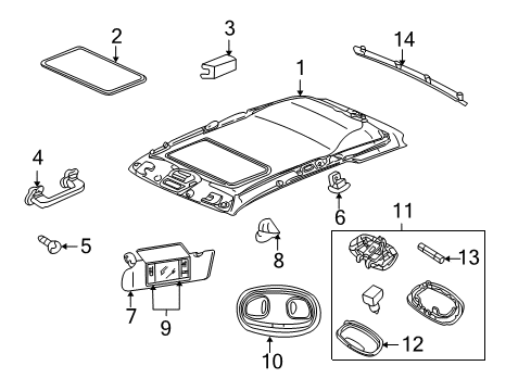2002 Jeep Grand Cherokee Sunvisor, Beige, Passenger Side Diagram for 5HG82TL2AC