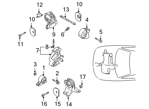 2001 Chrysler Sebring Engine & Trans Mounting Diagram 5 - Thumbnail