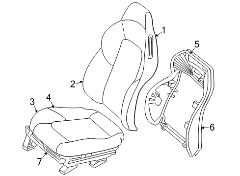 2004 Chrysler Crossfire Seat Cushion Pad Diagram for 5103241AA