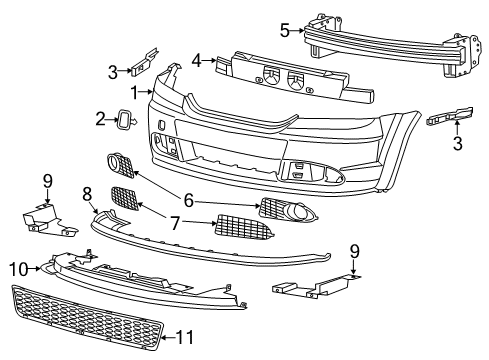 2020 Dodge Journey Absorber, Front Diagram for 68079840AB