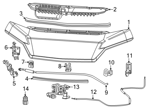 2024 Ram ProMaster EV Hood & Components Diagram