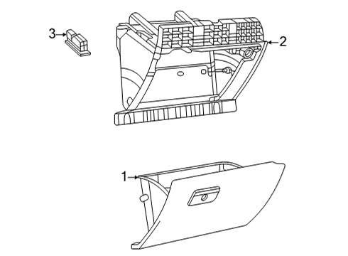 2024 Dodge Durango Glove Box - Opening Diagram for 7FB17DX9AB