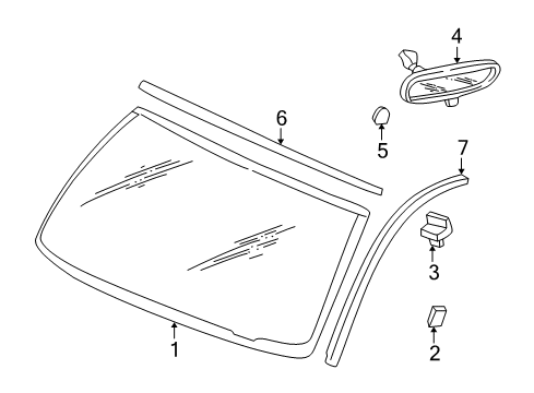 1999 Dodge Durango Mirror Assembly Diagram for 55077468AA
