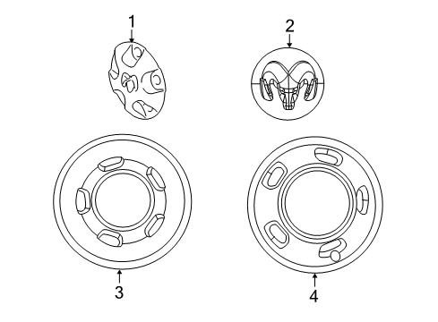 2012 Ram 2500 Wheel Covers & Trim Diagram
