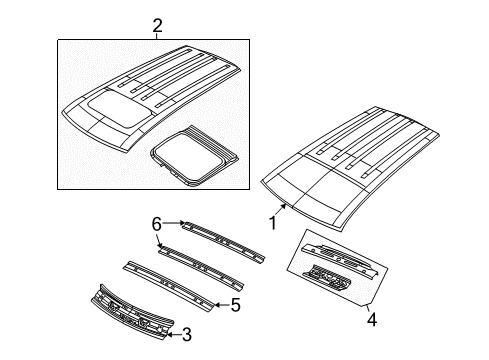 2009 Dodge Journey Header Panel, Front Diagram for 5076970AD