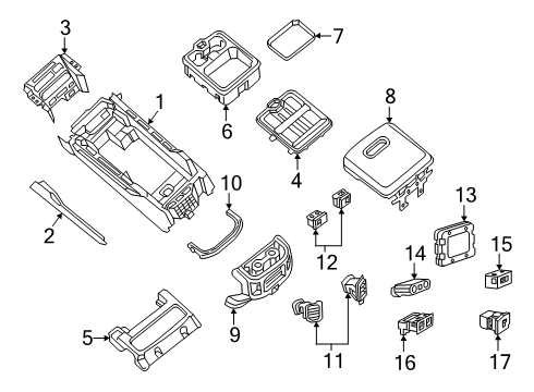 2025 Ram 3500 Armrest - Console Diagram for 7ZG601X7AA