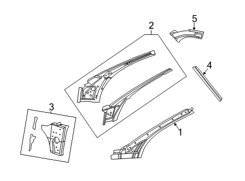 2001 Chrysler Sebring Upper Pillar, Inner Passenger Side Diagram for 4878704AD