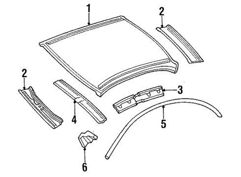 2000 Dodge Stratus Drip Weatherstrip Diagram for 4646880AD