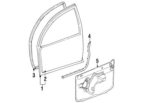 1999 Chrysler LHS Door & Components Diagram