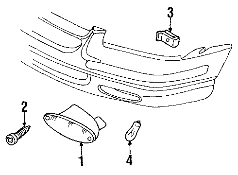 1999 Chrysler Cirrus Bulb & Socket Diagram for 4608304