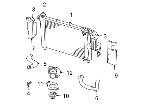 2001 Chrysler Town & Country Radiator Diagram for 4809225AH