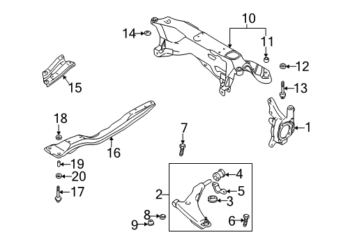 2004 Dodge Stratus Bushing, Front Passenger Side Diagram for MR554382