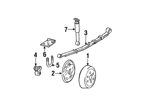 1984 Jeep Cherokee U-Bolt Mount Plate Diagram for 52003500