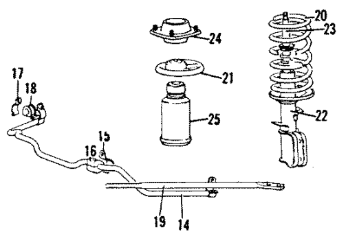 1984 Dodge Colt Struts & Suspension Components - Front Diagram