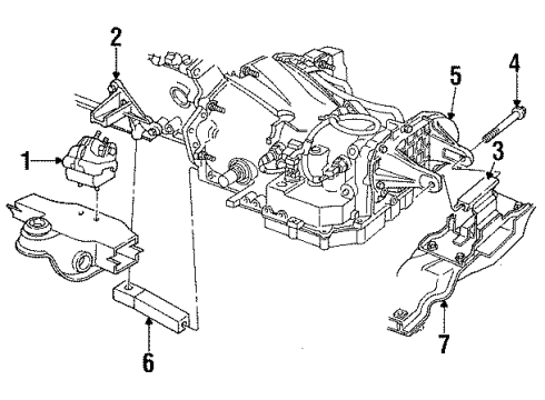 1993 Chrysler Concorde Engine & Trans Mounting Diagram