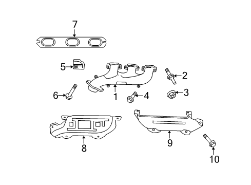 2011 Dodge Nitro Exhaust Manifold Heat Shield, Upper Driver Side Diagram for 53013839AA