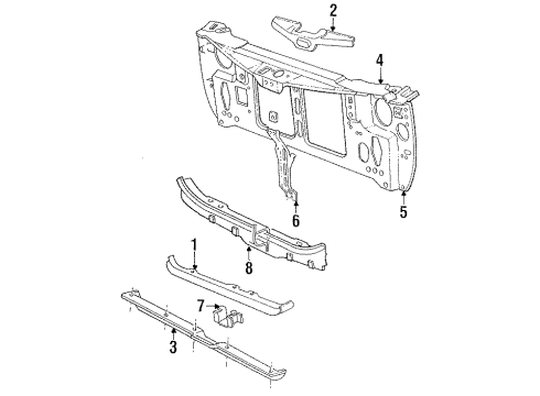 1993 Dodge Spirit Radiator Support Diagram