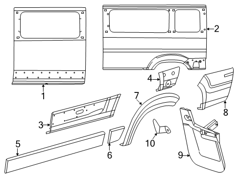 2021 Ram ProMaster 2500 Side Panel & Components, Exterior Trim - Body Diagram 8 - Thumbnail