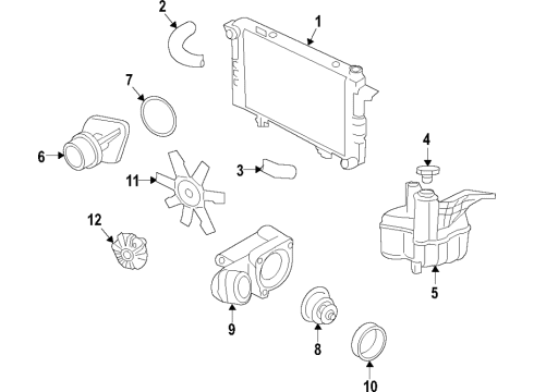 2020 Ram 3500 Fan Blade, Front Diagram for 68359841AC