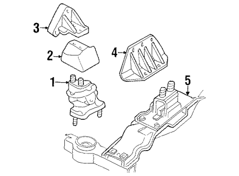 2001 Chrysler LHS Engine & Trans Mounting Diagram