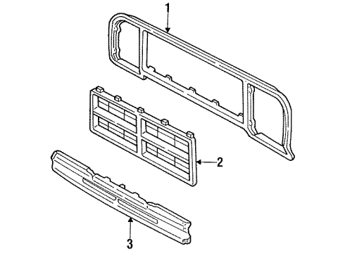 1989 Dodge Ramcharger Grille & Components Diagram