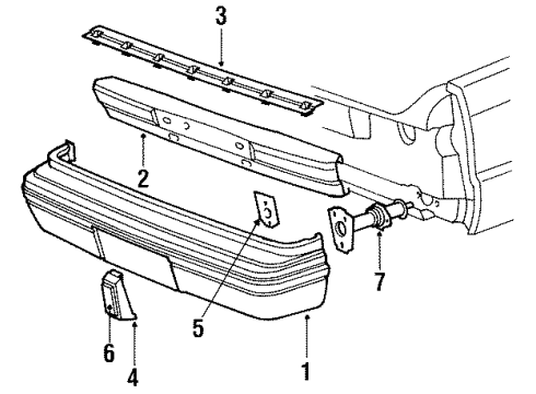 1990 Dodge Dynasty Bumper & Components - Rear Diagram