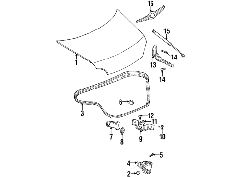 1999 Chrysler LHS Emblem, Rear Diagram for 4805065AB