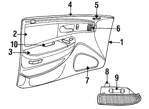 1997 Chrysler Concorde Interior Trim - Front Door Diagram