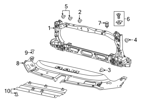 2019 Ram 1500 Radiator Support, Front Diagram for 68403786AD