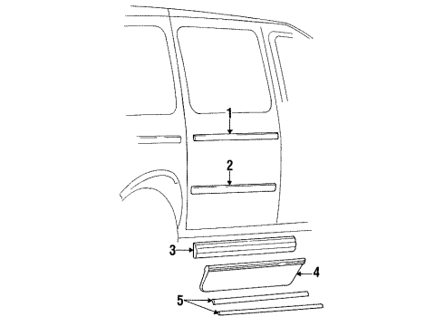 1994 Chrysler Town & Country Molding Bracket Diagram for 4576958