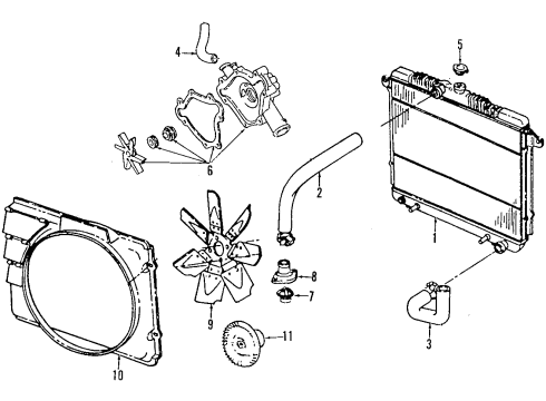 1998 Dodge Durango Lower Hose Diagram for 55255154AC