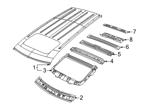 2024 Jeep Grand Cherokee L Roof & Components Diagram 1 - Thumbnail