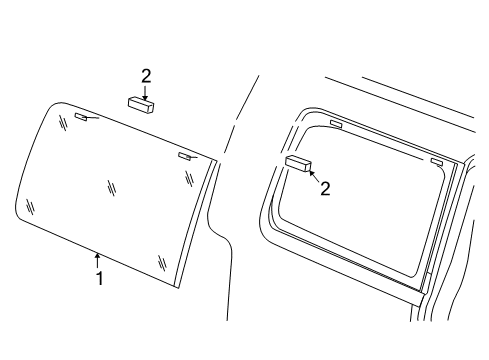 2011 Dodge Nitro Quarter Glass, Rear Passenger Side Diagram for 55360886AC