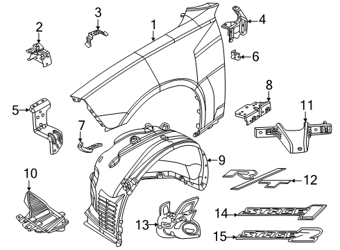 2024 Dodge Charger Daytona Exterior Trim, Fender & Components Diagram