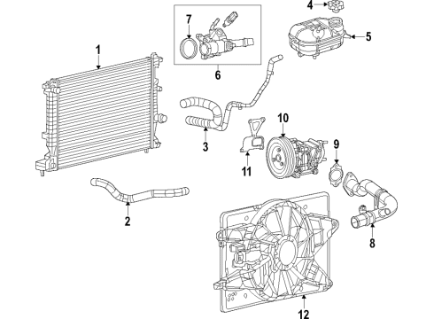 2015 Jeep Renegade Radiator Diagram for 68256135AA