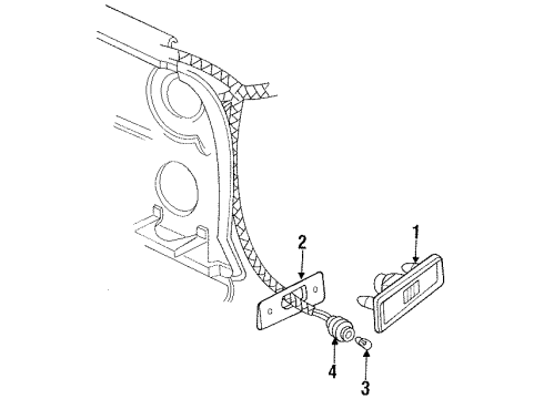 1988 Dodge D150 Lamp Assembly Diagram for 3587436