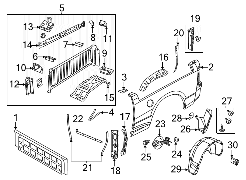 2020 Ram 1500 Classic Front & Side Panels Diagram 4 - Thumbnail