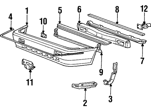 1991 Dodge Colt Bumper & Components - Front Diagram