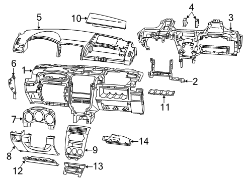 2012 Dodge Caliber Column Cover, Beige Diagram for 1JW76BD3AD