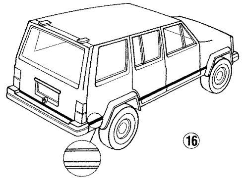 1992 Jeep Cherokee Stripe Tape, Black Diagram for 4723441