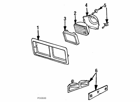 1987 Dodge Diplomat Corner & Side Marker Lamps Diagram